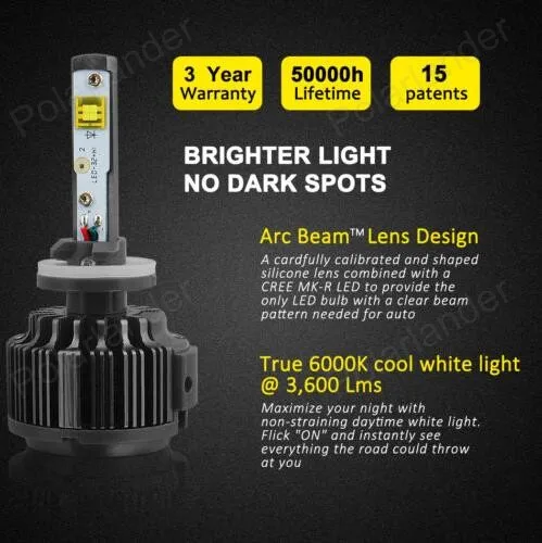 

LED H11 Headlight Car Kit 2*30W 3600LM Auto Front Light Bulb V6 Headlamp Automobile Lamp 6000K white aluminium