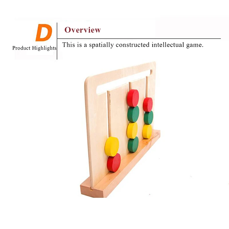  Montessori Wooden Toy Teaching Three Color Sorting Array Game for Early Childhood Education Prescho - 33001642401