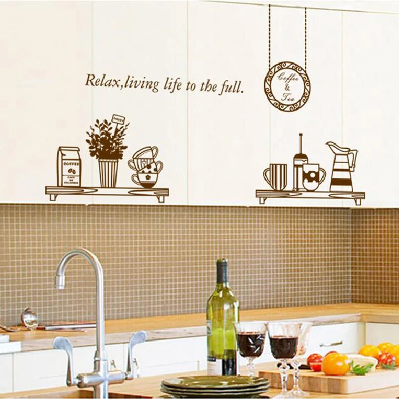 

Waterproof stickers for kitchen removable home decorations for wall adhesive livng room wall pictures