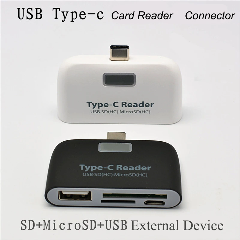 Алюминиевый type-C Micro USB кард-ридер 4 в 1 OTG/TF/SD Смарт мини кард-ридер адаптер USB/Micro USB зарядка порт телефона