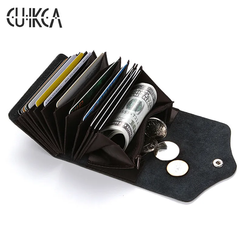 CUIKCA RFID кошелек женкий портмане мини тонкий на молнии монеты ID Кредитные чехол с