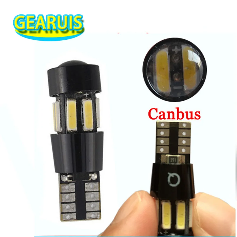 HK Post 100X Автомобильная CAN-шина t10 10 smd 7014 led 10smd без ошибок 3 чипа w5w лампа с