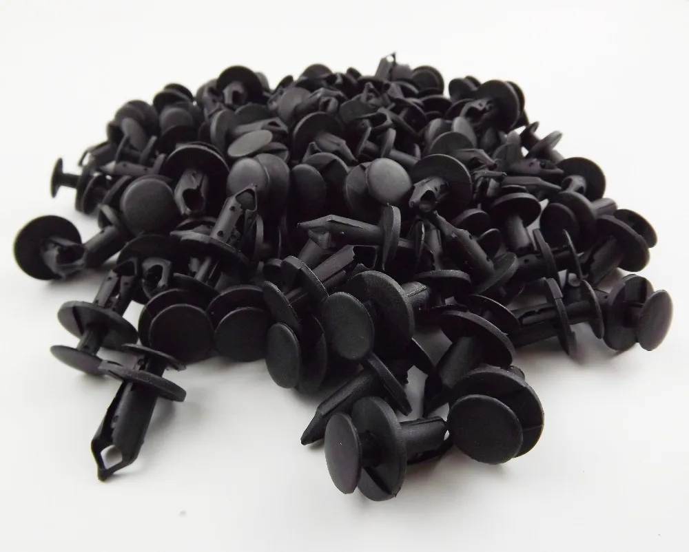100Pcs 8mm Hole Plastic Rivets Fastener Push Clips Clip for Car Auto Fender