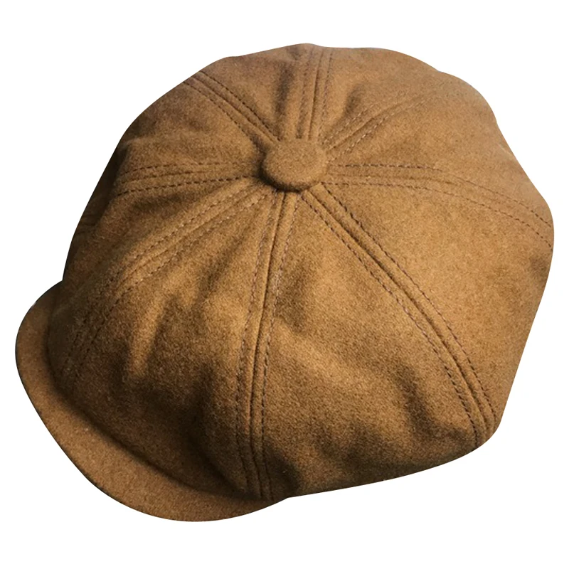 

Minakolife Wool Tweed Men Women Newsboy 8 Panel Flat Cap Spring Autumn Breathable Gatsby Ivy Cabbie Hat