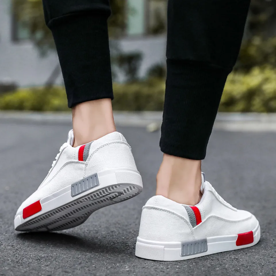 Męskie buty 2019 wiosenne letnie mieszane kolory męskie oddychające materiałowe sznurowane trampki jednokolorowe odkryte buty w stylu casual, biurowy Męskie buty 2019 wiosenne letnie mieszane kolory męskie oddychające materiałowe sznurowane trampki jednokolorowe odkryte buty w stylu casual, biurowy