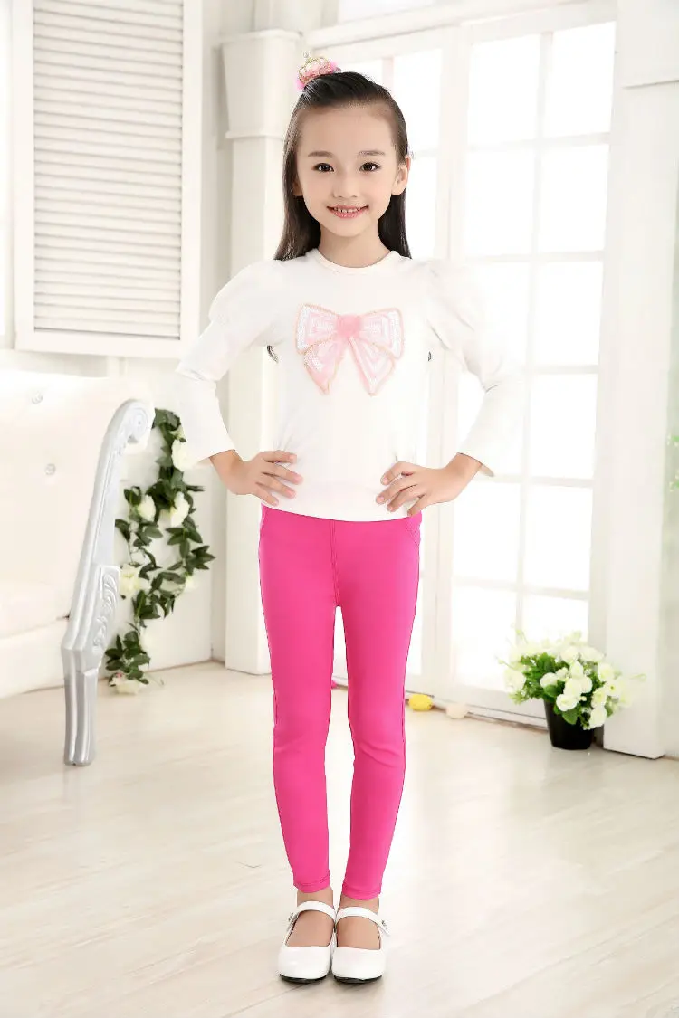 Весна-лето, новые детские штаны в Корейском стиле, узкие детские штаны ярких цветов для девочек