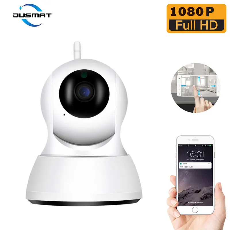 IP-камера 1080P Беспроводная широкоугольная HD-объектив Pan355 Tilt 90 wifi смарт-камера с