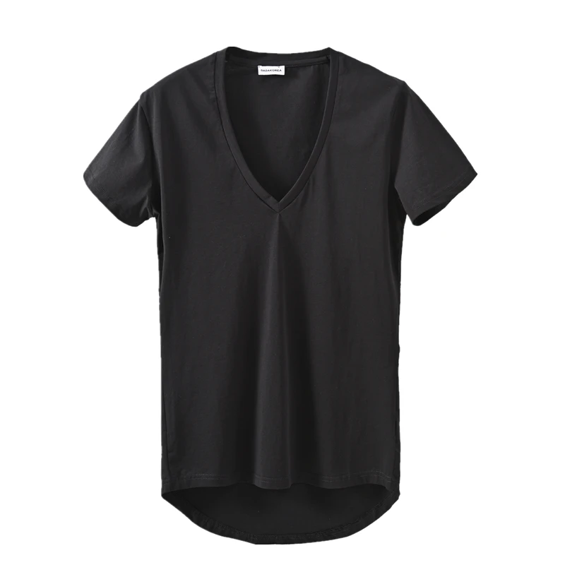 2019 Undertale Palace Quality Leisure Big V-neck Pure Color Code Irregular Cultivate One's Morality Men's Short Sleeve T-shirt 2019 Undertale Palace Quality Leisure Big V-neck Pure Color Code Irregular Cultivate One's Morality Men's Short Sleeve T-shirt