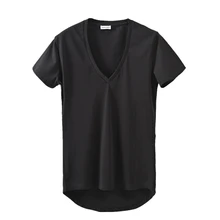 2019 Undertale Palace Quality Leisure Big V-neck Pure Color Code Irregular Cultivate One's Morality Men's Short Sleeve T-shirt 2019 Undertale Palace Quality Leisure Big V-neck Pure Color Code Irregular Cultivate One's Morality Men's Short Sleeve T-shirt