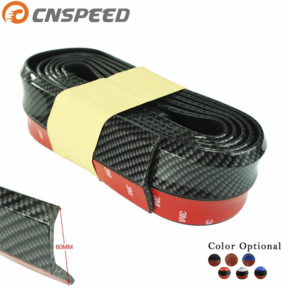 New Carbon fiber Rubber Soft Black bumper Strip Car 60mm Width 2.5m