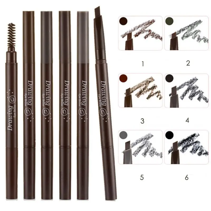 

Automatic Rotating Eyebrow Pencil Dual Head Natural Eyebrow Gel Pen Waterproof Long-lasting Brows Pen Makeup Crayon Sourcil
