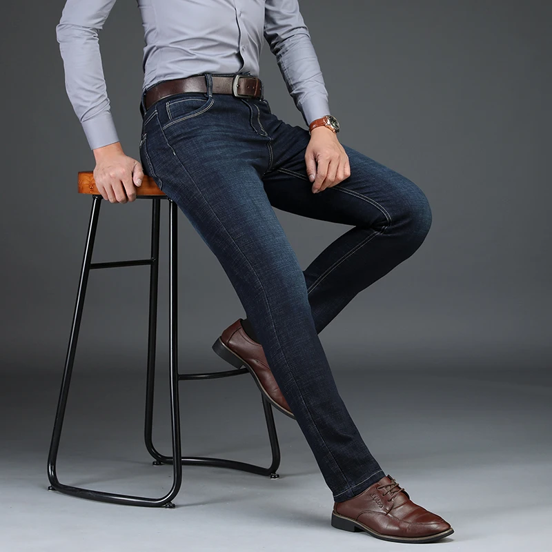 2019 New Brand Men's Casual Jeans Elasticity Cotton Fabric Slim Regular Fit | Мужская одежда