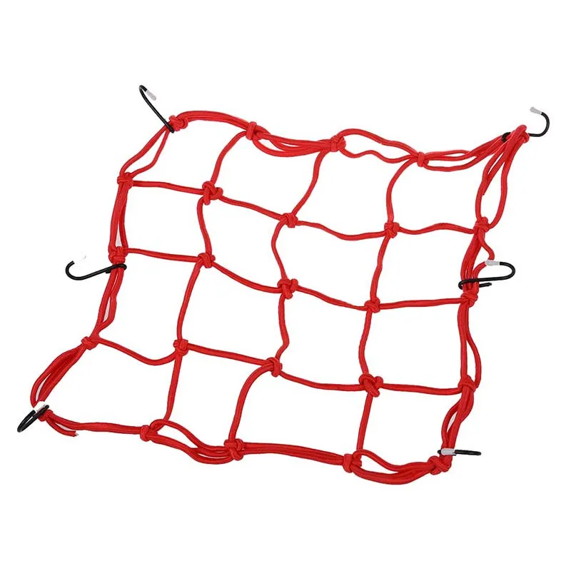 

Motorbike Motorcycle Cargo 6 Hooks Hold Down Web Net Bungee Storage Carrier Red