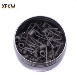 Xfkm 100 шт. супер Alien Clapton катушки два основных Сплавленный Clapton Джаггернаут Отопление провода Vape сопротивление предварительно подготовленный