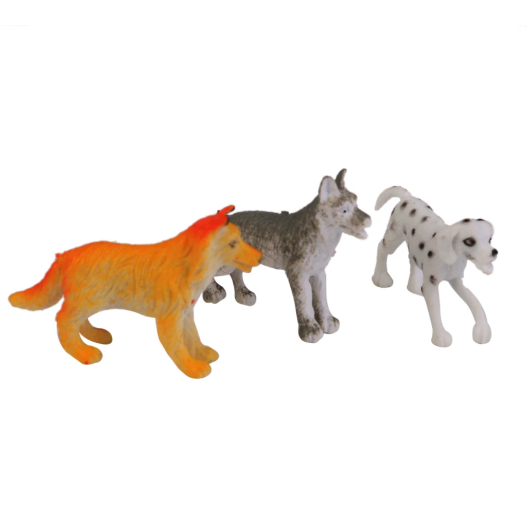 12Pcs/Pack Multi-Color Plastic Dog Pet Animal Model Toy for Kids Children Toddlers Gift Room Desk Table Decor