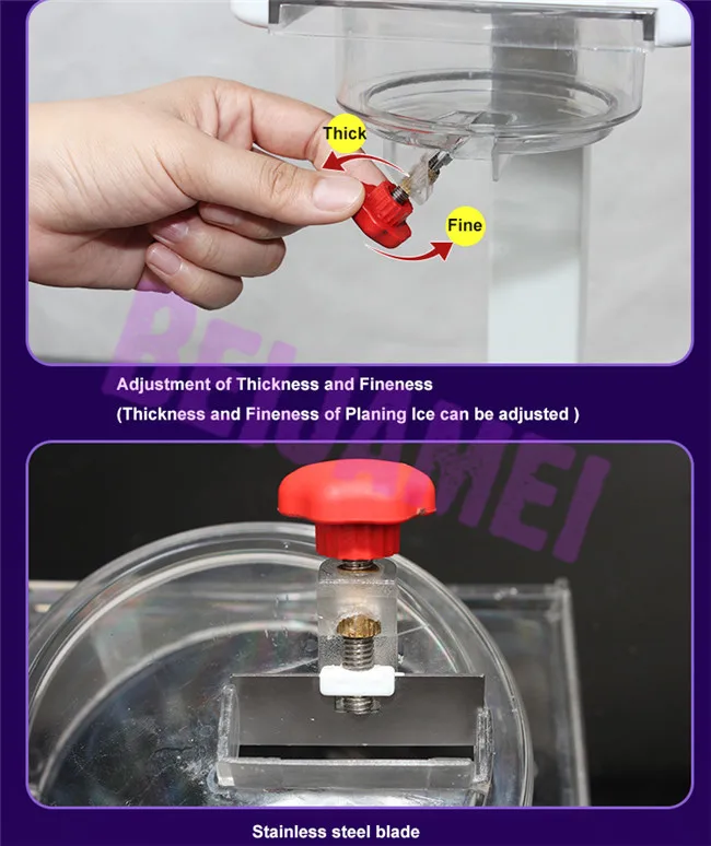 BEIJAMEI Горячий Электрический бритый льда промышленный измельчитель льда фуговальный станок блендер дробилка цена