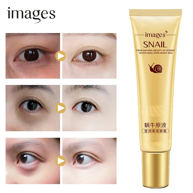 

IMAGES Snail Serum Eye Cream Anti Wrinkle Anti Puffiness Remover Dark Circles Bags Removal Eye Skin Care Collagen Firming Gel