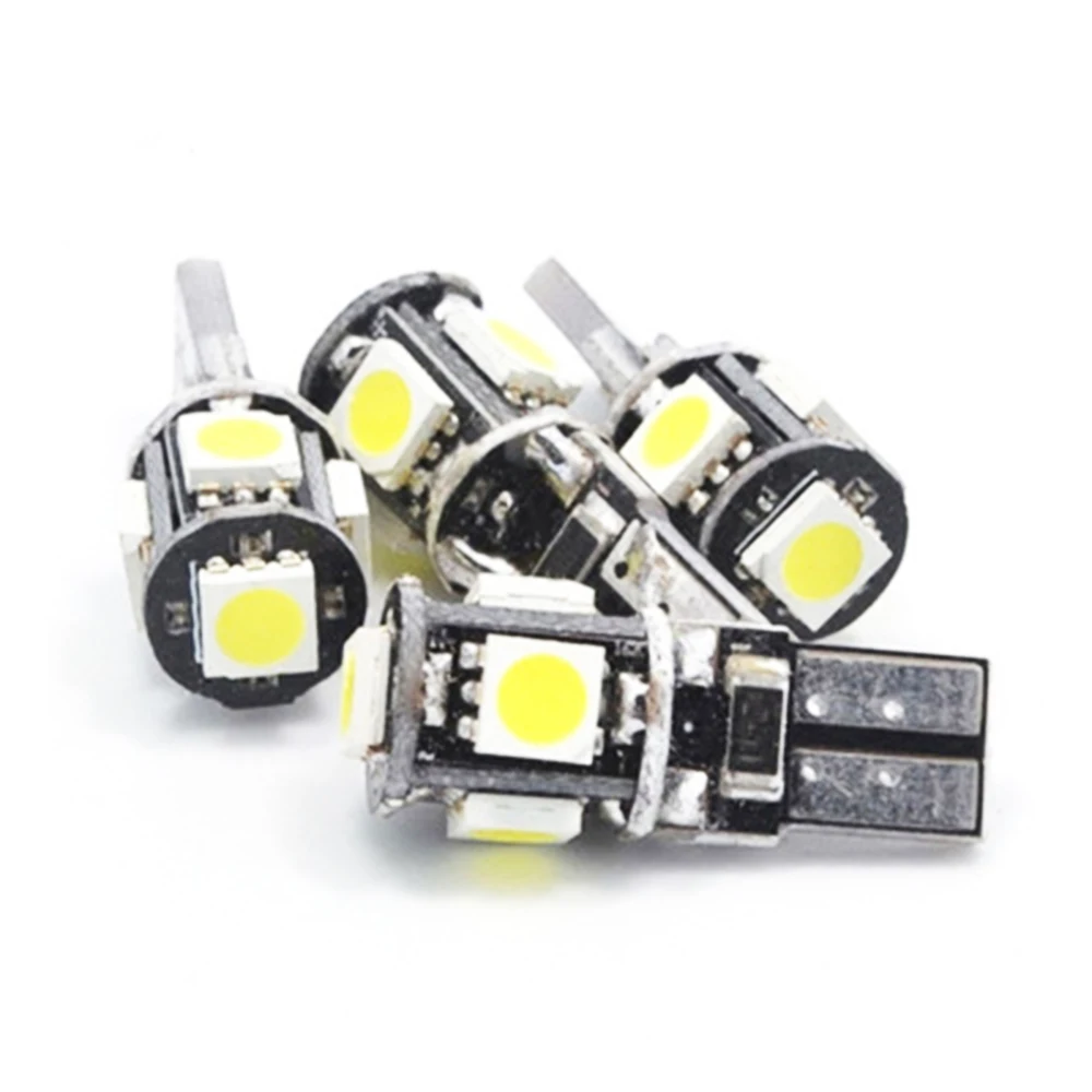 

YSY 50pcs T10 5 SMD 5050 LED Canbus Error Free Car Lights W5W 194 192 5SMD Auto Wedge Tail Side Bulb Reading Lamp
