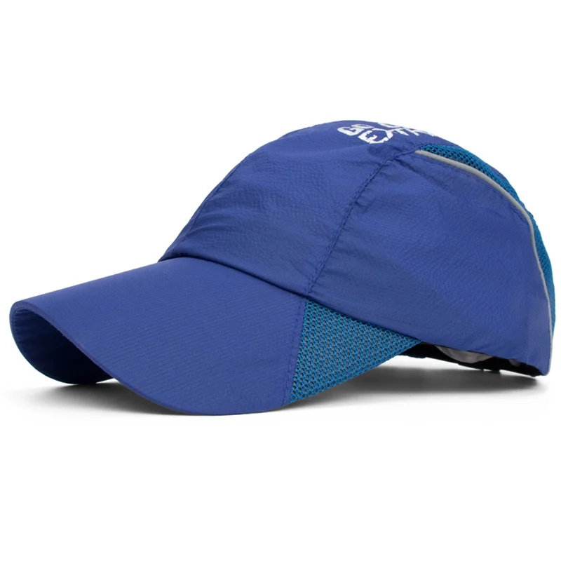 Быстросохнущая шапка мужская повседневная ультратонкая дышащая Спортивная Кепка шапка для мужчин модная повседневная мужская кепка Кепка Солнцезащитная - Цвет: Синий