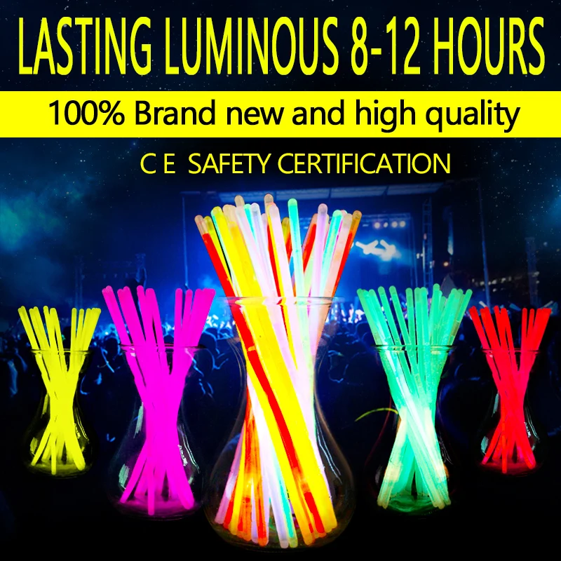 

New Fashion 100Pcs Multicolor Glow Stick Light Bracelets Party Fun Glow Bracelet dance party supplies Copious Free Shipping