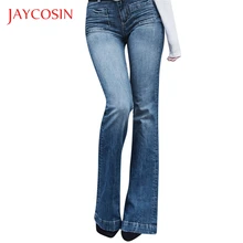 JAYCOSIN Осенние эластичные женские свободные джинсы с карманами повседневные штаны прочные джинсы для повседневной носки