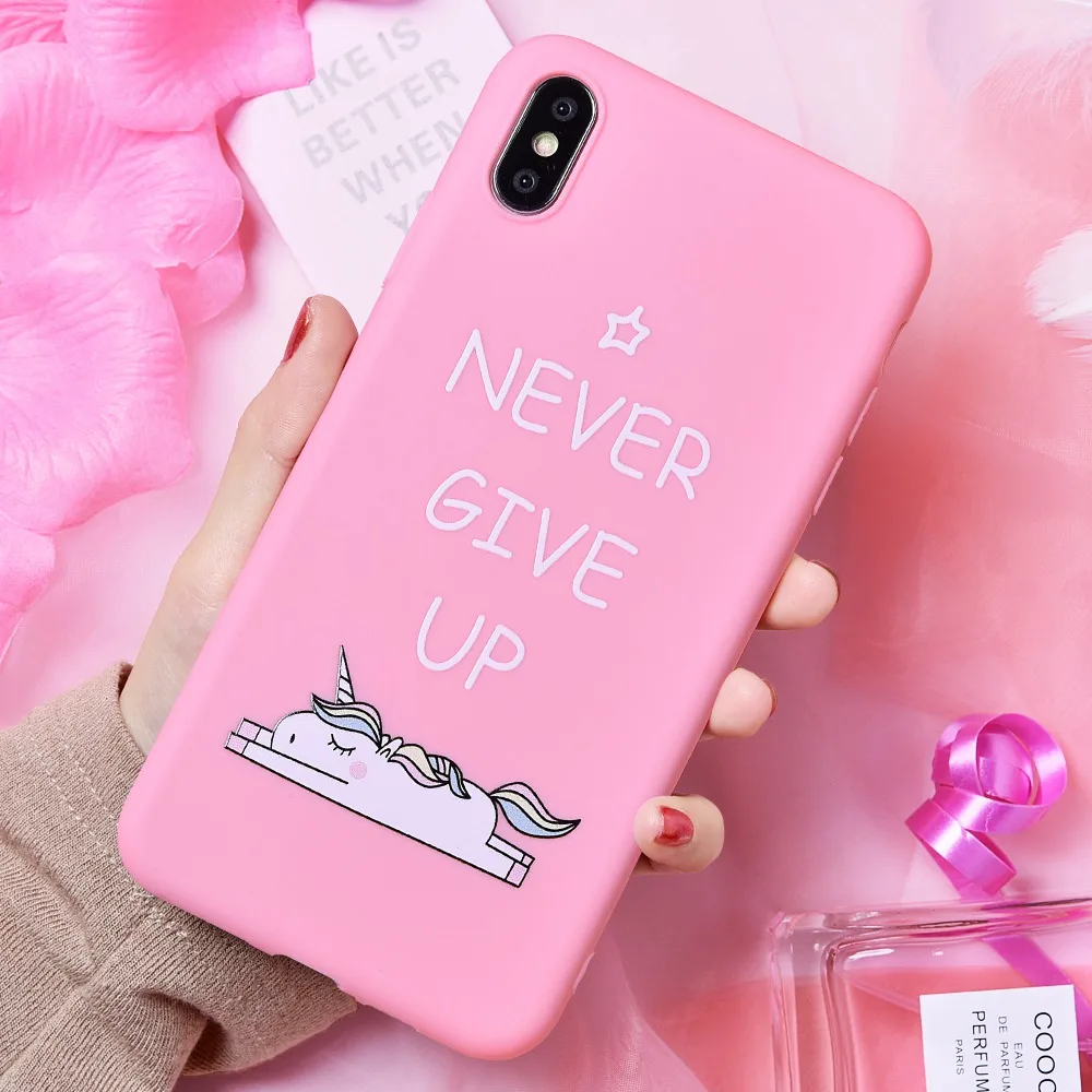 TOMKAS Unicorn Animal Phone Case For iPhone 7 8 Cases For iPhone X XS MAX Back Cover Silicone Coque Case For iPhone 6 S 6S 7