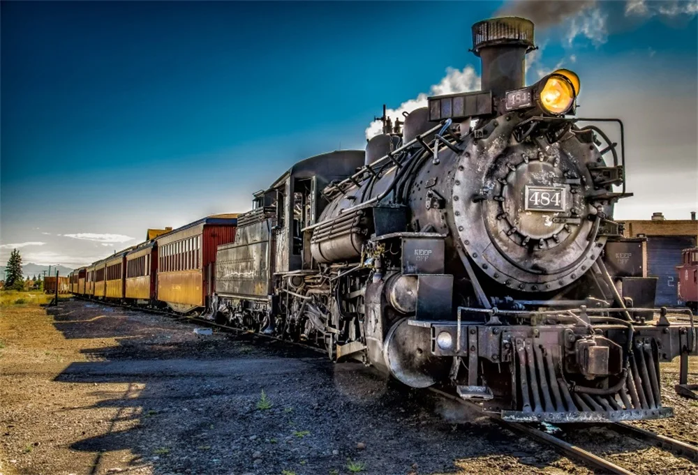 

Laeacco Retro Train Dark Portrait Children Scenic Photographic Backgrounds Customized Photography Backdrops For Photo Studio