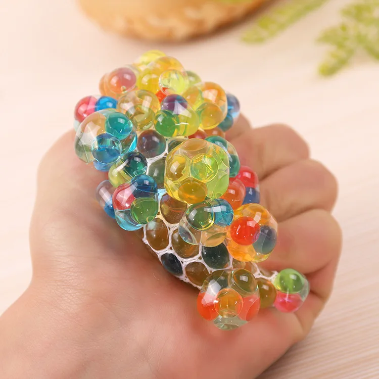

Cute Anti Stress Toys Mood Squeeze Relief Healthy Toys Funny Geek Gadget Squishy mesh Ball Stop Stress Face Reliever Grape Ball