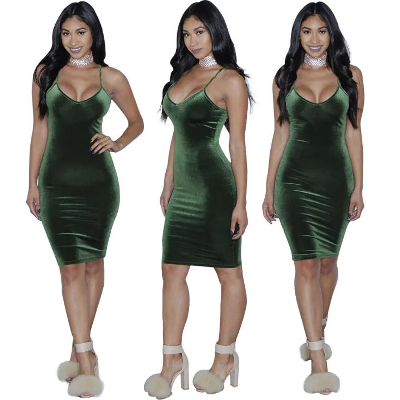 Women's New Fashion Sleeveless Spaghetti Strap Knee Length