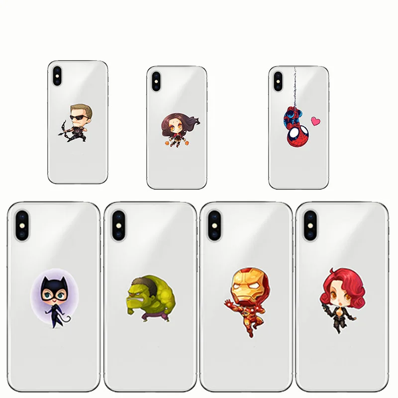 

Cartoon Marvel Comics DC Comics Iron Man Spider-Man joker Batman soft silicone phone cover case for iphone XR XS MA 8 plus X 7 6