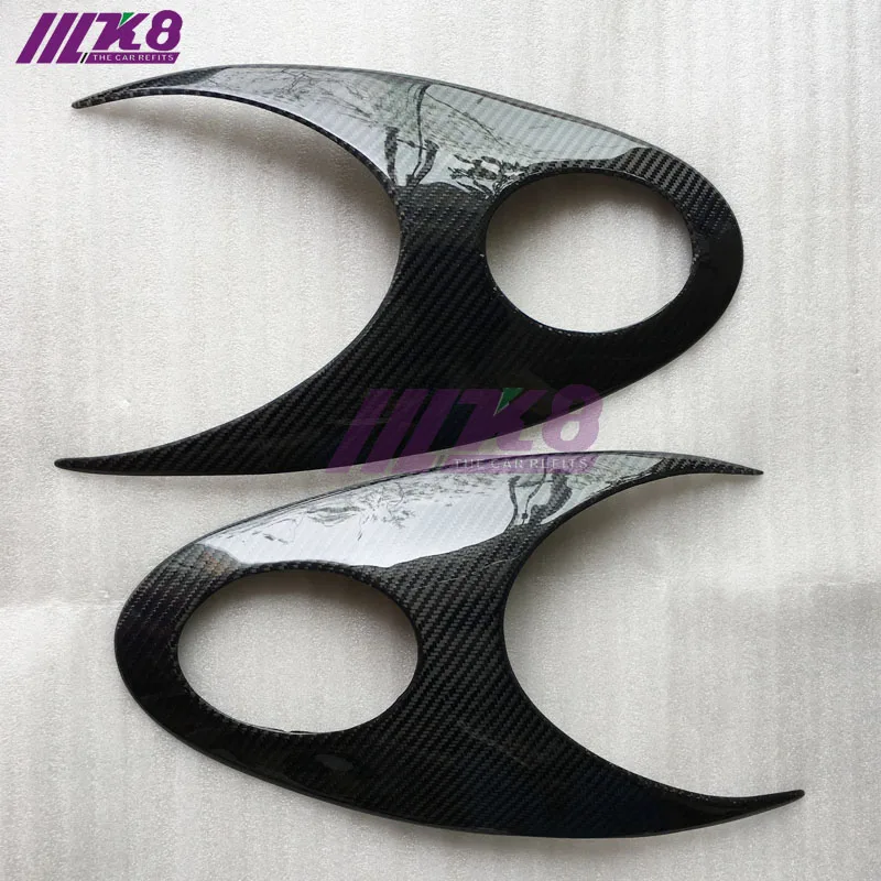 

Carbon Fiber Headlight Covers Eyelids eyebrows Fit for Nissan MARCH K12