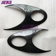 Carbon Fiber Headlight Covers Eyelids eyebrows Fit for Nissan MARCH K12