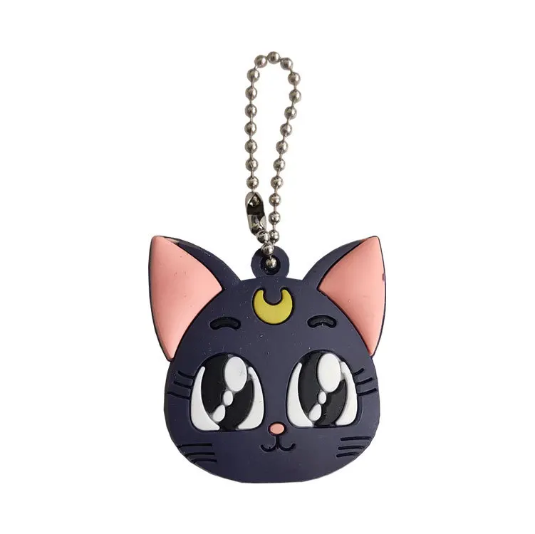 Sailor Moon Luna Purple Cat Keychain Pendant Figure Cosplay Cute Keyring Gift