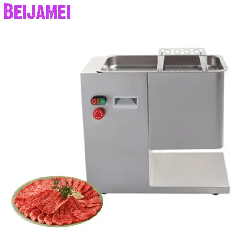 

BEIJAMEI Desktop Type Stainless Steel Electric Fresh Meat Slicer Commercial Meat Slicer Cutting Meat Machine