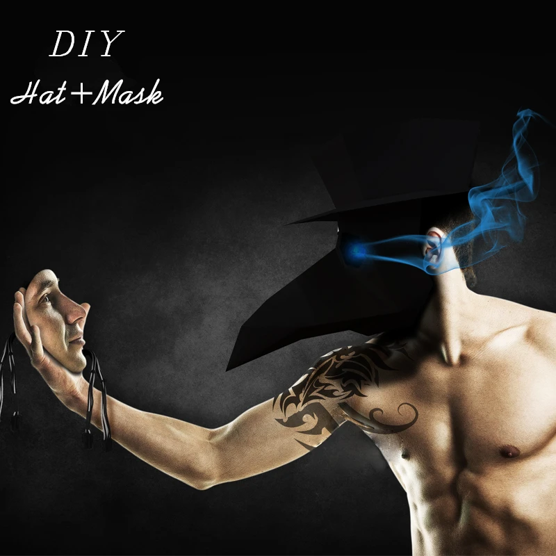 

DIY Mask Plague Doctor Mask Beak Doctor Mask Long Nose Cosplay Fancy Paper Mask Halloween Party Home Decoration Accessories