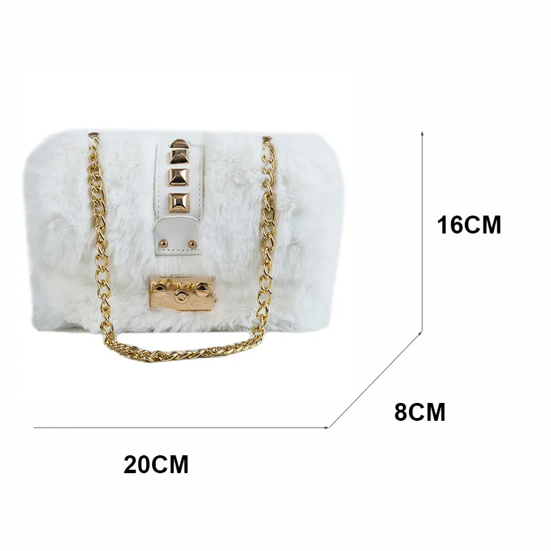 Плюшевая маленькая квадратная сумка с замком женская новая модная индивидуальная цепочка Повседневная дикая темпераментная сумка через плечо