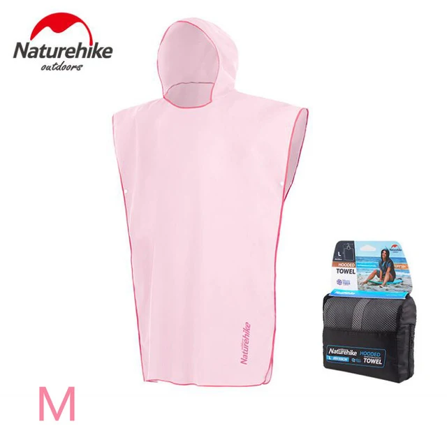 Полотенце с капюшоном из микрофибры Naturehike, пляжное полотенце с защитой от ультрафиолетовых лучей, быстросохнущее абсорбирующее компактное полотенце для кемпинга, тренажерного зала, плавания на открытом воздухе - Цвет: Pink M