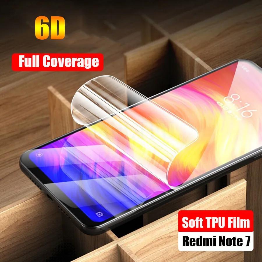 Передняя и задняя 6D Мягкая силиконовая прозрачная пленка из ТПУ для Xiaomi Redmi Note 7 Pro