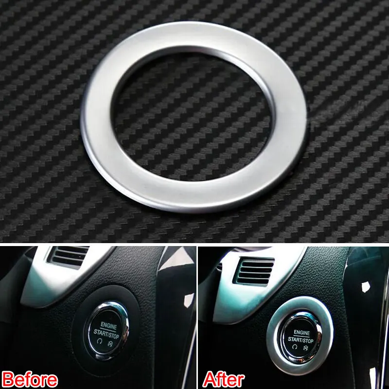 ABS Decorative Ignition Engine Start Stop Button Cover Trim Ring Frame