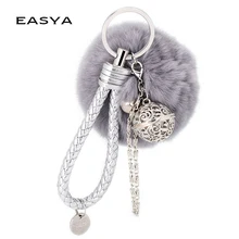EASYA European and American Hot Marketing Fur Pom Pom Fluffy Ball Keychain Fur Ball Keyring Bag