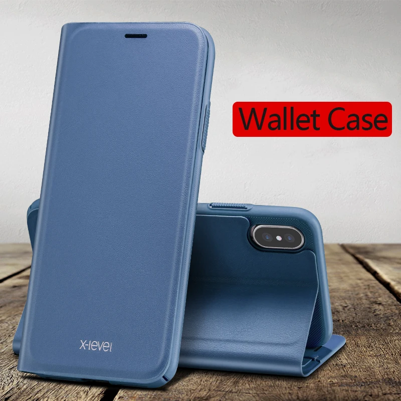 

Ultra Thin Slim Wallet Case For Apple iPhone 6 S Plus Case 6S 7 8 X XR XS Max Flip Leather TPU Book Cover For Apple iPhone 8 XS
