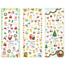 3 упаковки/партия мозаика Рождество Санта Клаус Олень наклейки для ногтей переводная наклейка для ногтей HOT196-198