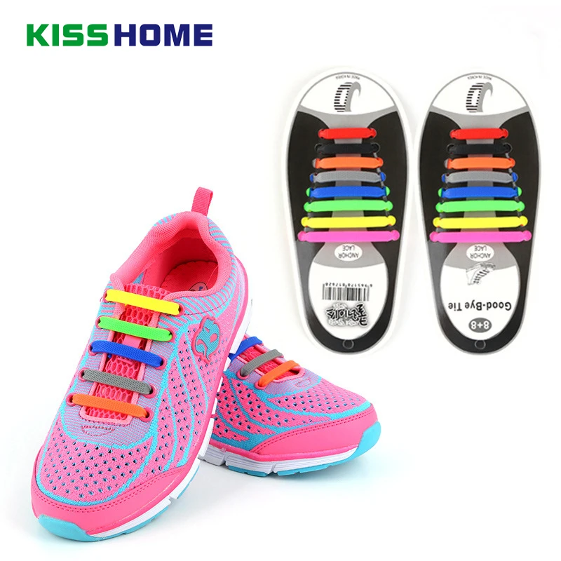 

16Pc/Set Unisex Women Men Athletic Shoes Lazy No Tie Shoelaces Elastic Silicone Shoe Laces Shoestrings All Sneakers Fit Strap