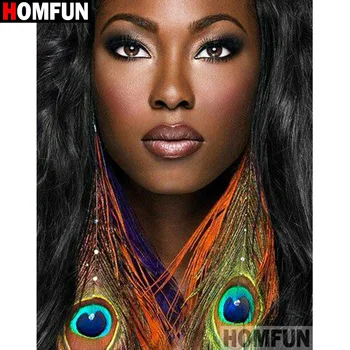 

HOMFUN Full Square/Round Drill 5D DIY Diamond Painting "African beauty" 3D Diamond Embroidery Cross Stitch Home Decor A19586