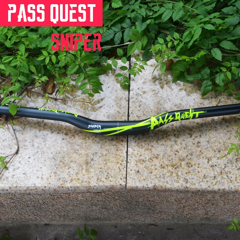 Pass Quest руль для велосипеда 720/780 мм MTB горный велосипед Алюминиевый сплав гоночный Ласточка-образный руль для MTB AM DH FR ENDURO - Цвет: 780mm Black yellow