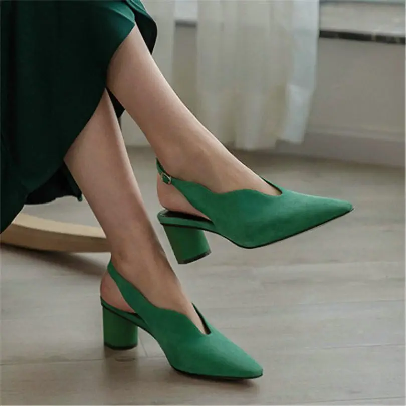 square toe chunky heel sandals