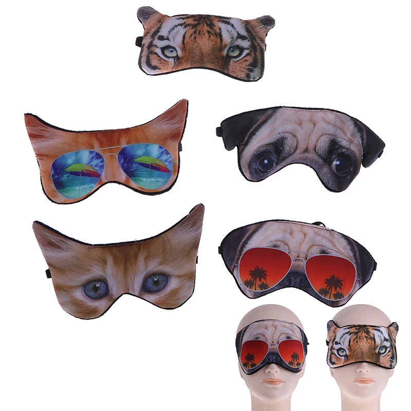 Cute 3D Animal Printing Sleeping Eye Mask Blindfold Relax Sleep Travel Covers Fashion Eye-shade Sleeping Tools Eyepatch