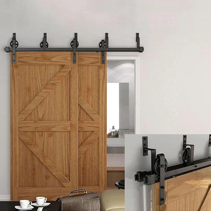 6ft 6 6ft 8ft 10ft Stablest Spoke Wheel One Piece Bypass Bracket Sliding Barn Wood Door Hardware Door Hardware Barn Wood Doorswood Door Aliexpress