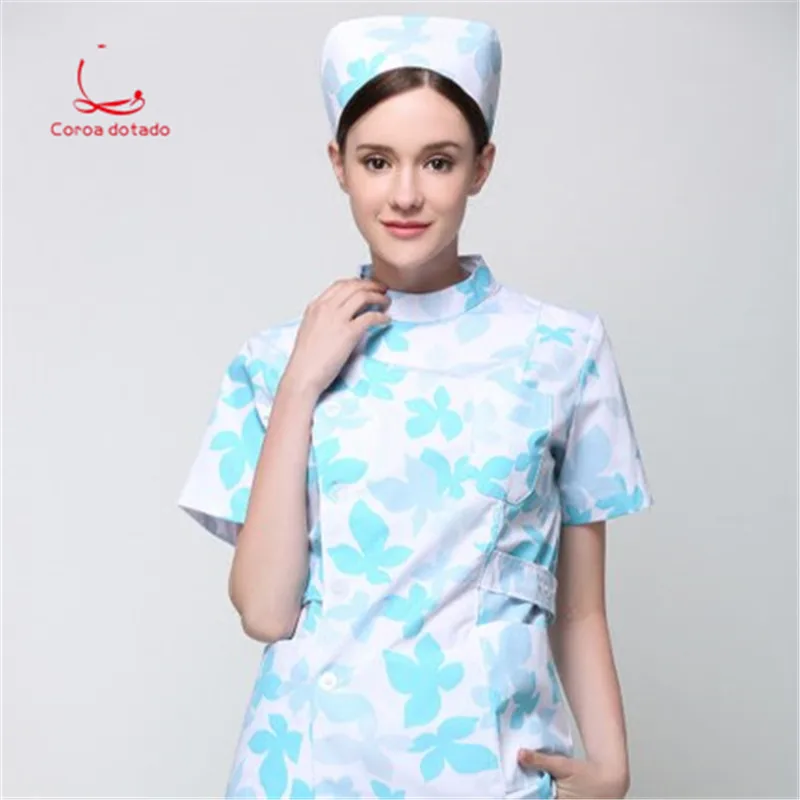 

Split suit for nurses short sleeve long sleeve floral maple leaf ICU maternity care service dental pediatric uniform