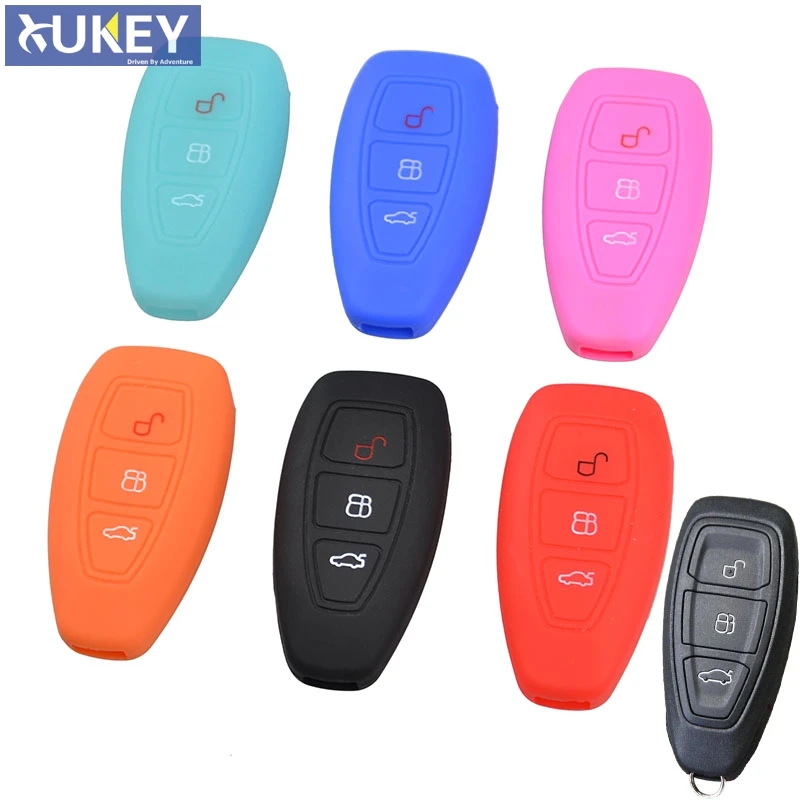 

3 BUTTON FIT FOR FORD FIESTA FOCUS MONDEO KUGA ESCAPE C-MAX ECOSPORT S-MAX GALAXY REMOTE KEY SILICONE COVER CASE FOB SHELL